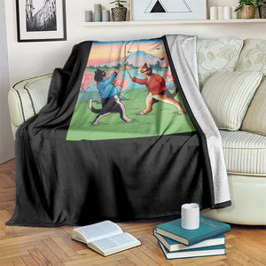 Funny Kendo Cat Throw Blanket Samurai Martial Arts TS14 Print Your Wear