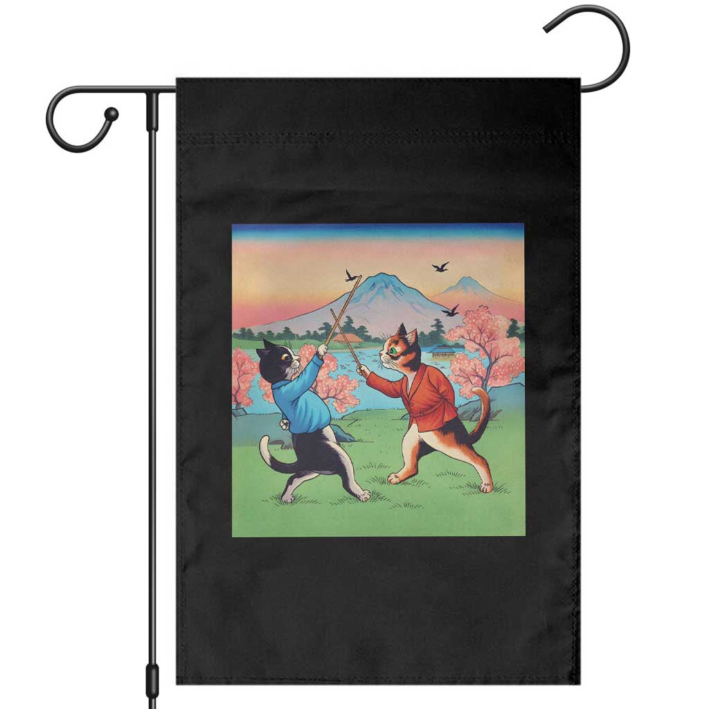 Funny Kendo Cat Garden Flag Samurai Martial Arts TS14 Black Print Your Wear