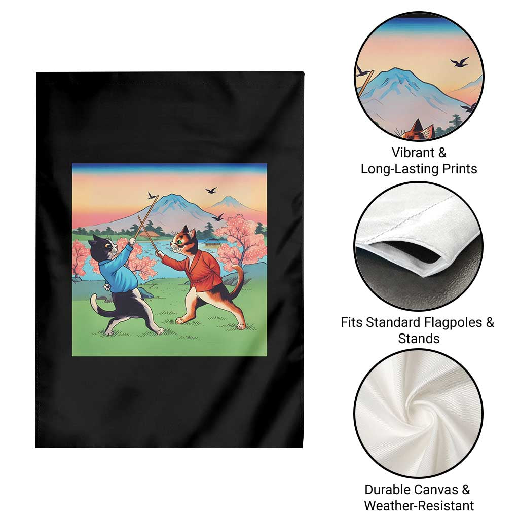 Funny Kendo Cat Garden Flag Samurai Martial Arts TS14 Print Your Wear