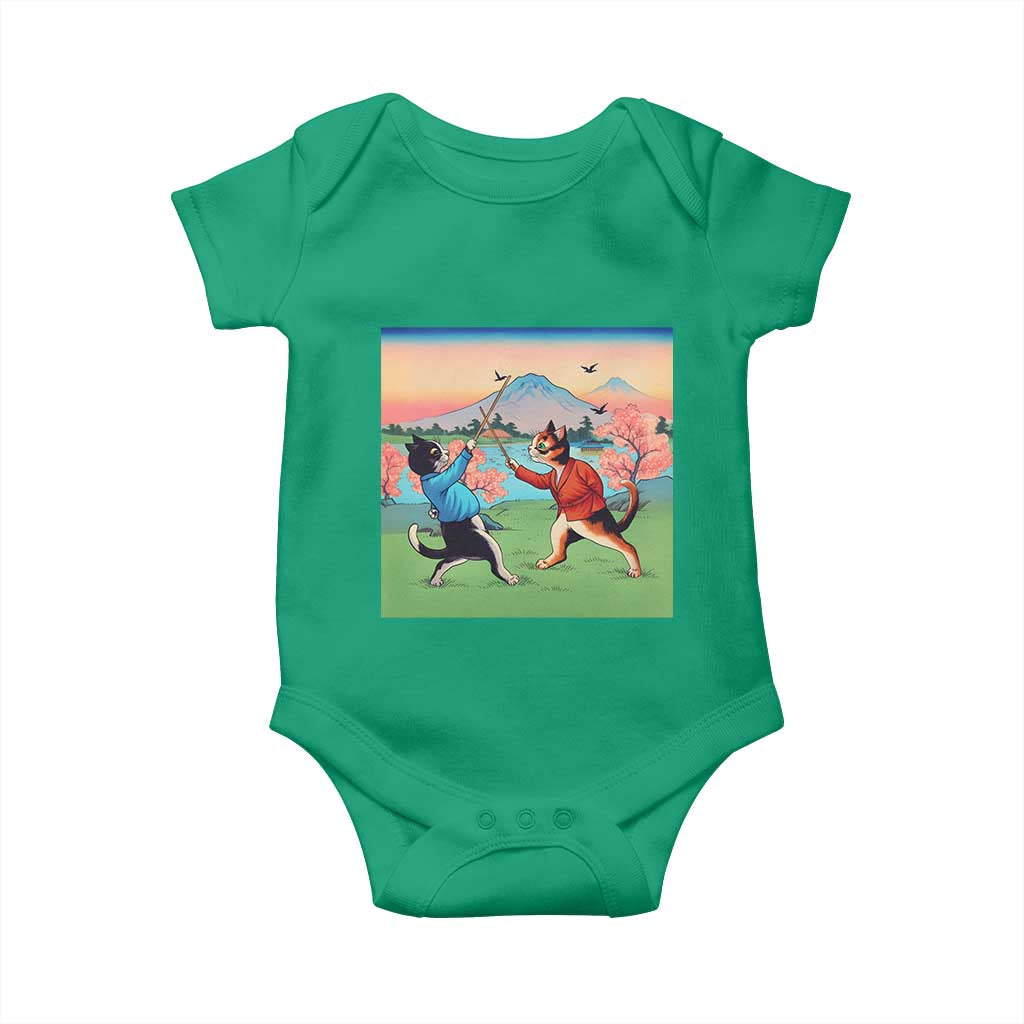 Funny Kendo Cat Baby Onesie Samurai Martial Arts TS14 Irish Green Print Your Wear