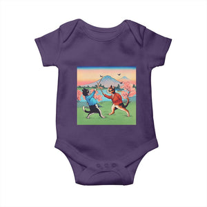 Funny Kendo Cat Baby Onesie Samurai Martial Arts TS14 Purple Print Your Wear