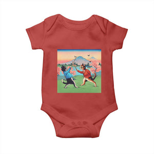 Funny Kendo Cat Baby Onesie Samurai Martial Arts TS14 Red Print Your Wear