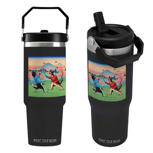 Funny Kendo Cat Flip Straw Tumbler Samurai Martial Arts TS14 One Size: 30 oz Black Print Your Wear