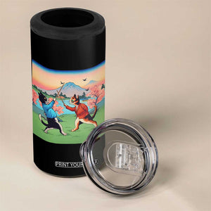 Funny Kendo Cat 4 in 1 Can Cooler Tumbler Samurai Martial Arts TS14 Print Your Wear