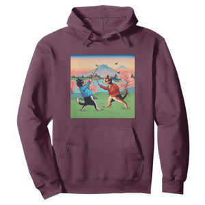 Funny Kendo Cat Hoodie Samurai Martial Arts TS14 Maroon Print Your Wear