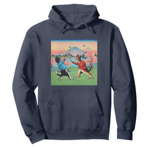 Funny Kendo Cat Hoodie Samurai Martial Arts TS14 Navy Print Your Wear