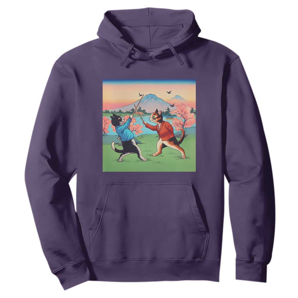 Funny Kendo Cat Hoodie Samurai Martial Arts TS14 Purple Print Your Wear