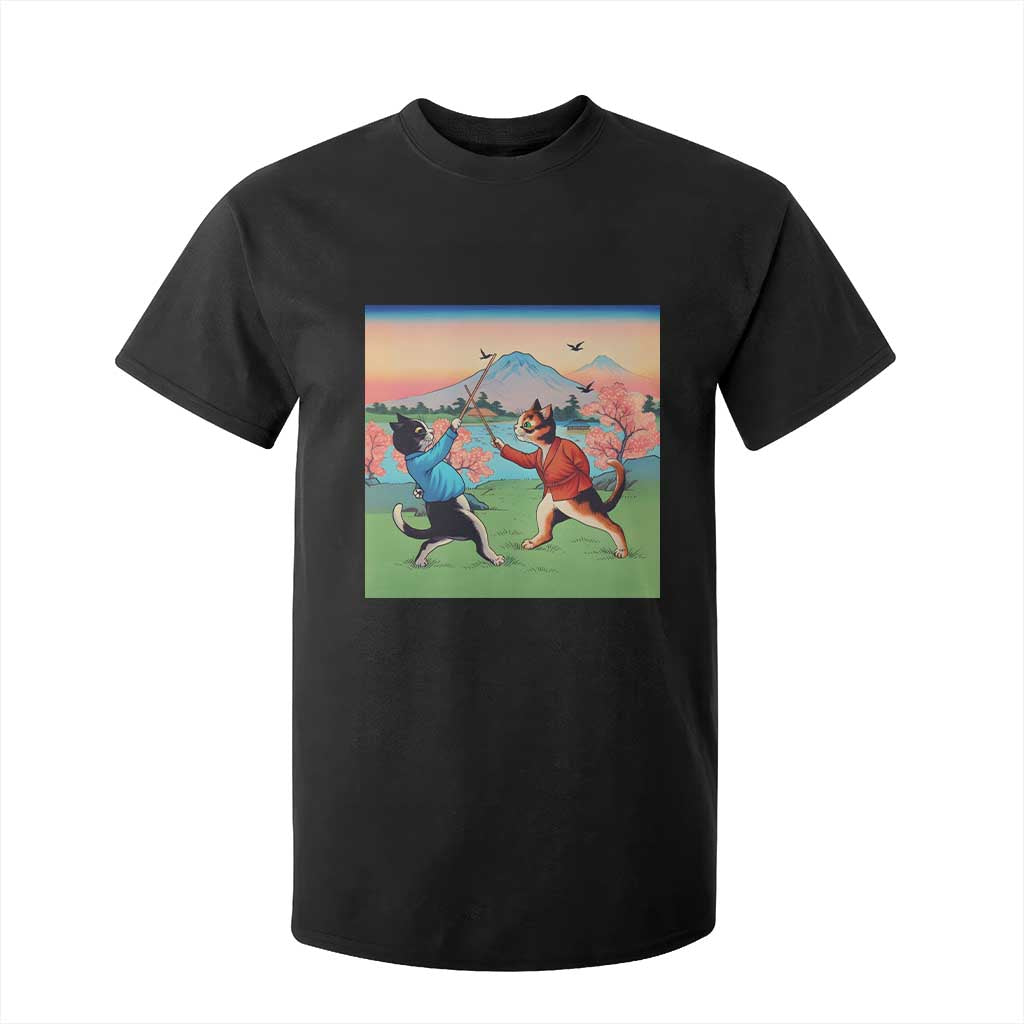 Funny Kendo Cat T Shirt For Kid Samurai Martial Arts TS14 Black Print Your Wear