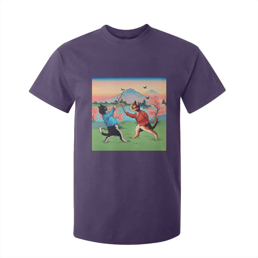Funny Kendo Cat T Shirt For Kid Samurai Martial Arts TS14 Purple Print Your Wear