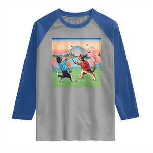 Funny Kendo Cat Raglan Shirt Samurai Martial Arts TS14 Sport Gray Royal Print Your Wear