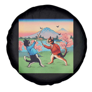 Funny Kendo Cat Spare Tire Cover Samurai Martial Arts TS14 Print Your Wear