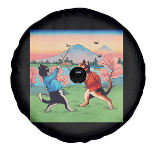 Funny Kendo Cat Spare Tire Cover Samurai Martial Arts TS14 Print Your Wear