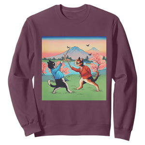 Funny Kendo Cat Sweatshirt Samurai Martial Arts - Print Your Wear