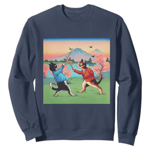 Funny Kendo Cat Sweatshirt Samurai Martial Arts - Print Your Wear