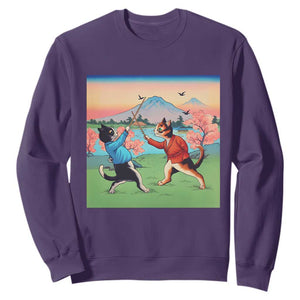 Funny Kendo Cat Sweatshirt Samurai Martial Arts - Print Your Wear