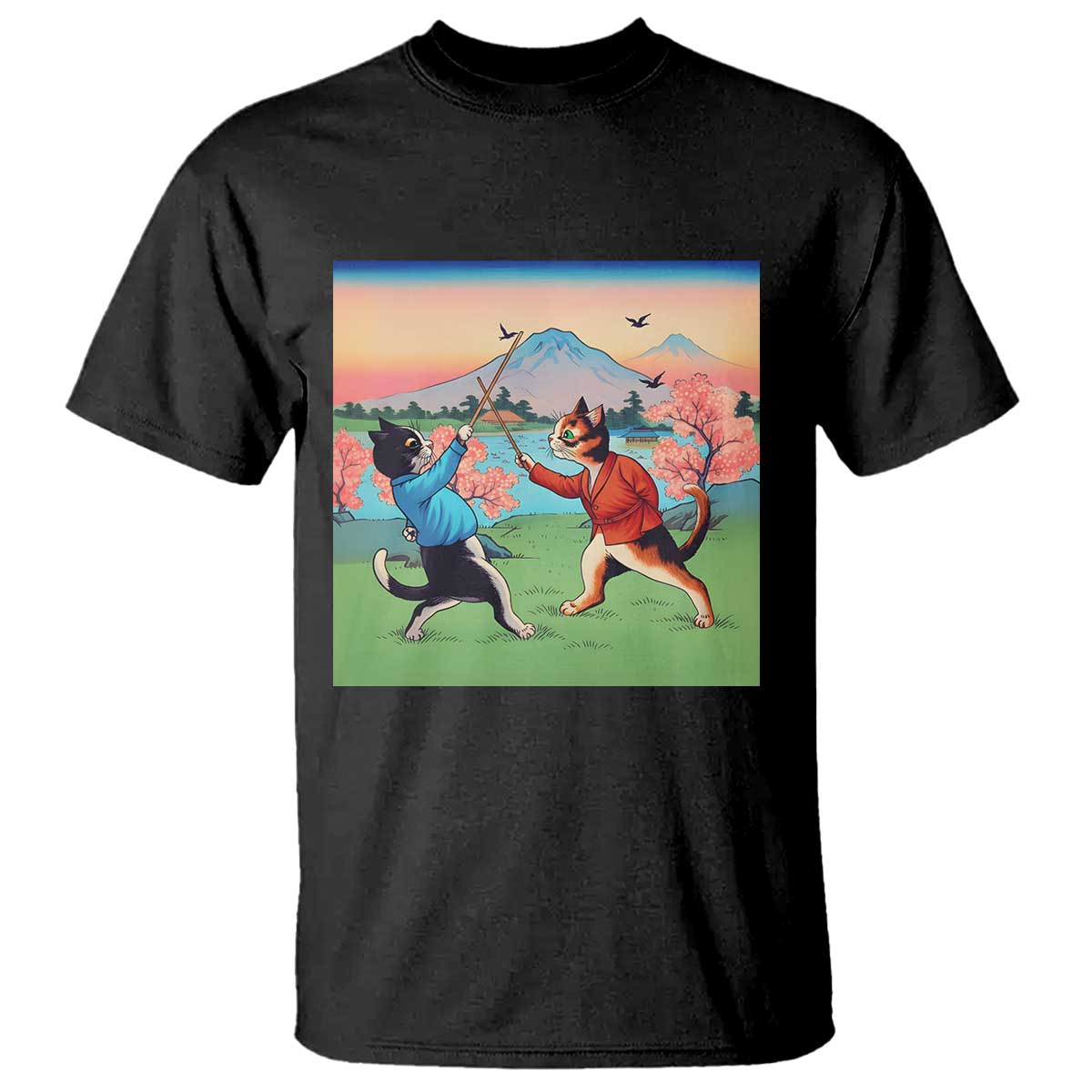 Funny Kendo Cat T Shirt Samurai Martial Arts TS14 Black Print Your Wear