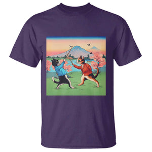 Funny Kendo Cat T Shirt Samurai Martial Arts TS14 Purple Print Your Wear