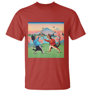 Funny Kendo Cat T Shirt Samurai Martial Arts TS14 Red Print Your Wear