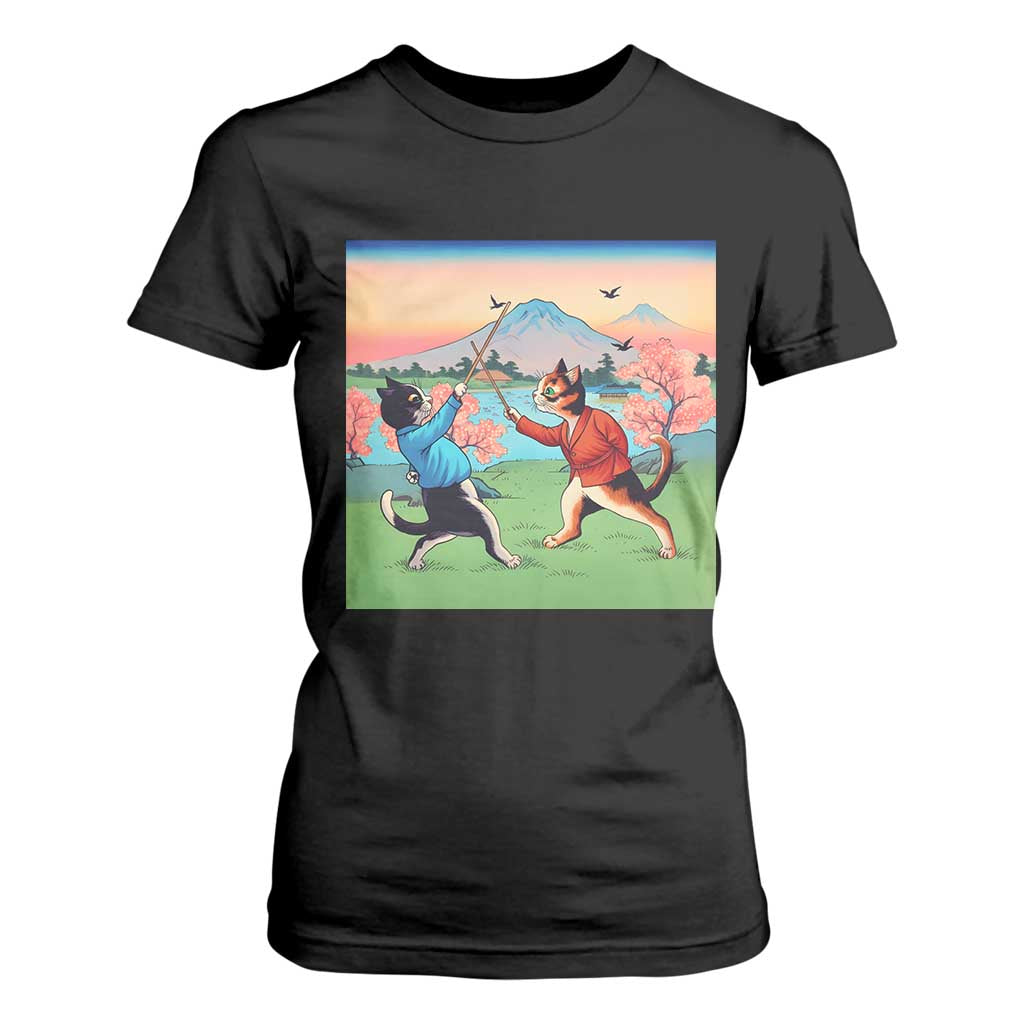 Funny Kendo Cat T Shirt For Women Samurai Martial Arts TS14 Black Print Your Wear