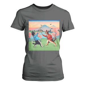 Funny Kendo Cat T Shirt For Women Samurai Martial Arts TS14 Dark Heather Print Your Wear