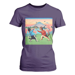 Funny Kendo Cat T Shirt For Women Samurai Martial Arts TS14 Purple Print Your Wear