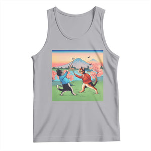 Funny Kendo Cat Tank Top Samurai Martial Arts TS14 Athletic Heather Print Your Wear