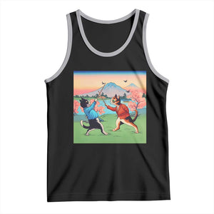 Funny Kendo Cat Tank Top Samurai Martial Arts TS14 Black Athletic Heather Print Your Wear