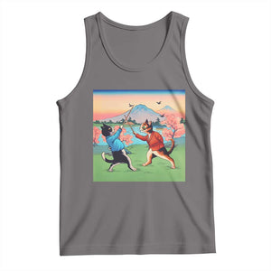Funny Kendo Cat Tank Top Samurai Martial Arts TS14 Deep Heather Print Your Wear