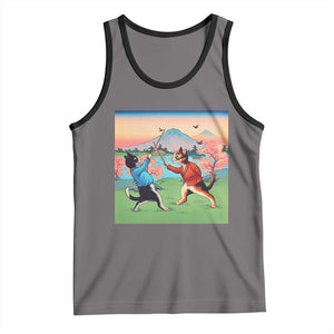 Funny Kendo Cat Tank Top Samurai Martial Arts TS14 Deep Heather Black Print Your Wear