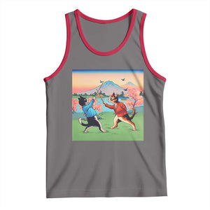 Funny Kendo Cat Tank Top Samurai Martial Arts TS14 Deep Heather Red Print Your Wear