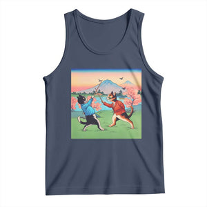 Funny Kendo Cat Tank Top Samurai Martial Arts TS14 Navy Print Your Wear