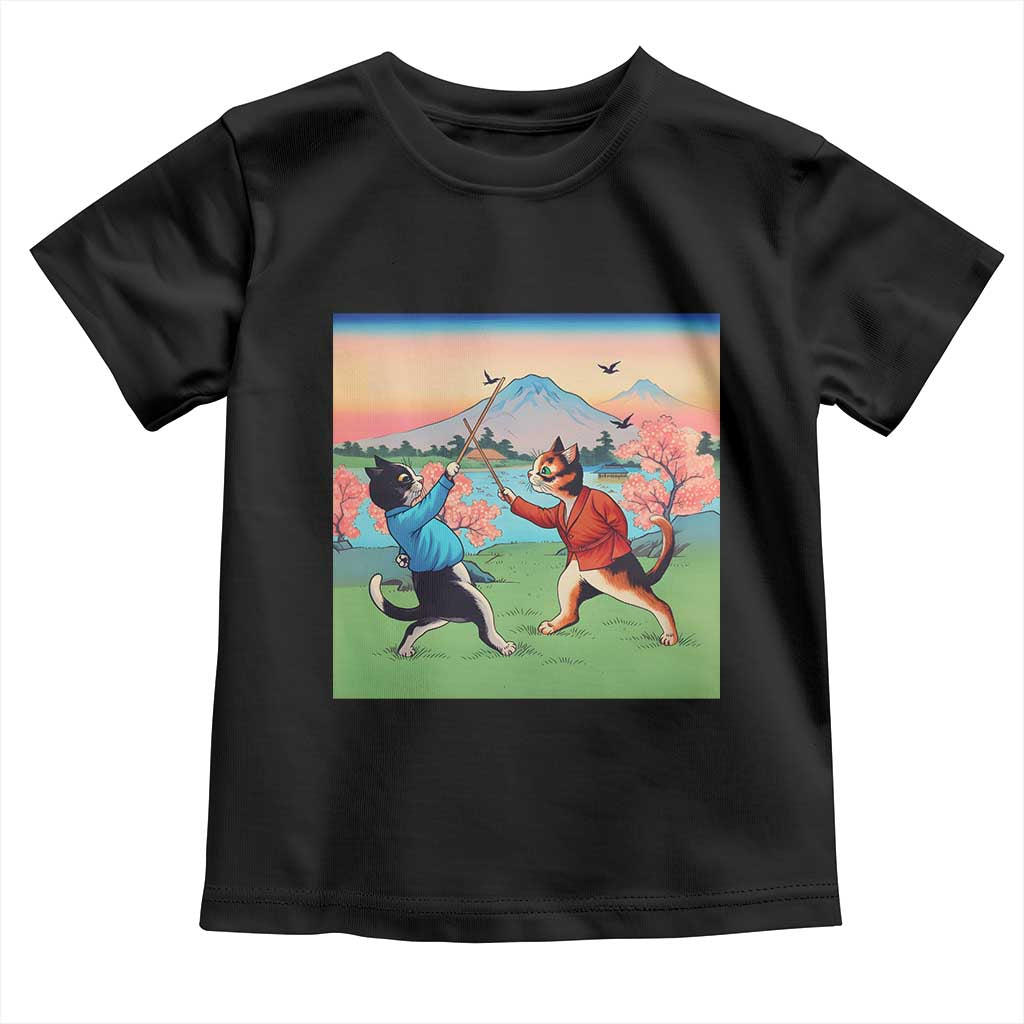 Funny Kendo Cat Toddler T Shirt Samurai Martial Arts TS14 Black Print Your Wear