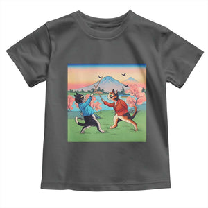 Funny Kendo Cat Toddler T Shirt Samurai Martial Arts TS14 Dark Heather Print Your Wear