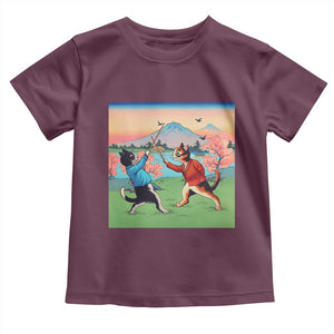 Funny Kendo Cat Toddler T Shirt Samurai Martial Arts TS14 Maroon Print Your Wear