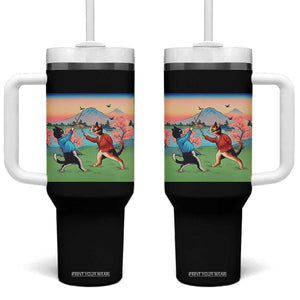 Funny Kendo Cat Tumbler With Handle Samurai Martial Arts TS14 One Size: 40 oz Black Print Your Wear