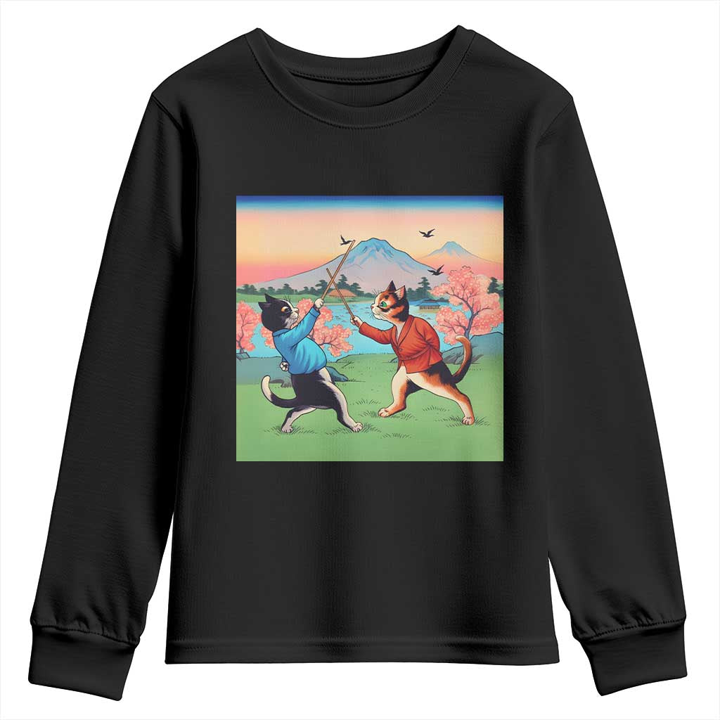 Funny Kendo Cat Youth Sweatshirt Samurai Martial Arts TS14 Black Print Your Wear