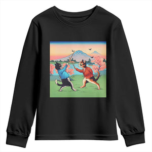 Funny Kendo Cat Youth Sweatshirt Samurai Martial Arts TS14 Black Print Your Wear