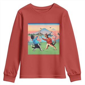 Funny Kendo Cat Youth Sweatshirt Samurai Martial Arts TS14 Red Print Your Wear