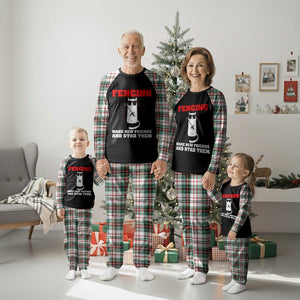 Funny Cat Fencing Plaid Pajama Set Make Me New Friends And Stab Them TS14 Christmas Plaid Print Your Wear