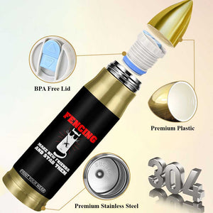 Funny Cat Fencing Bullet Tumbler Make Me New Friends And Stab Them TS14 Print Your Wear