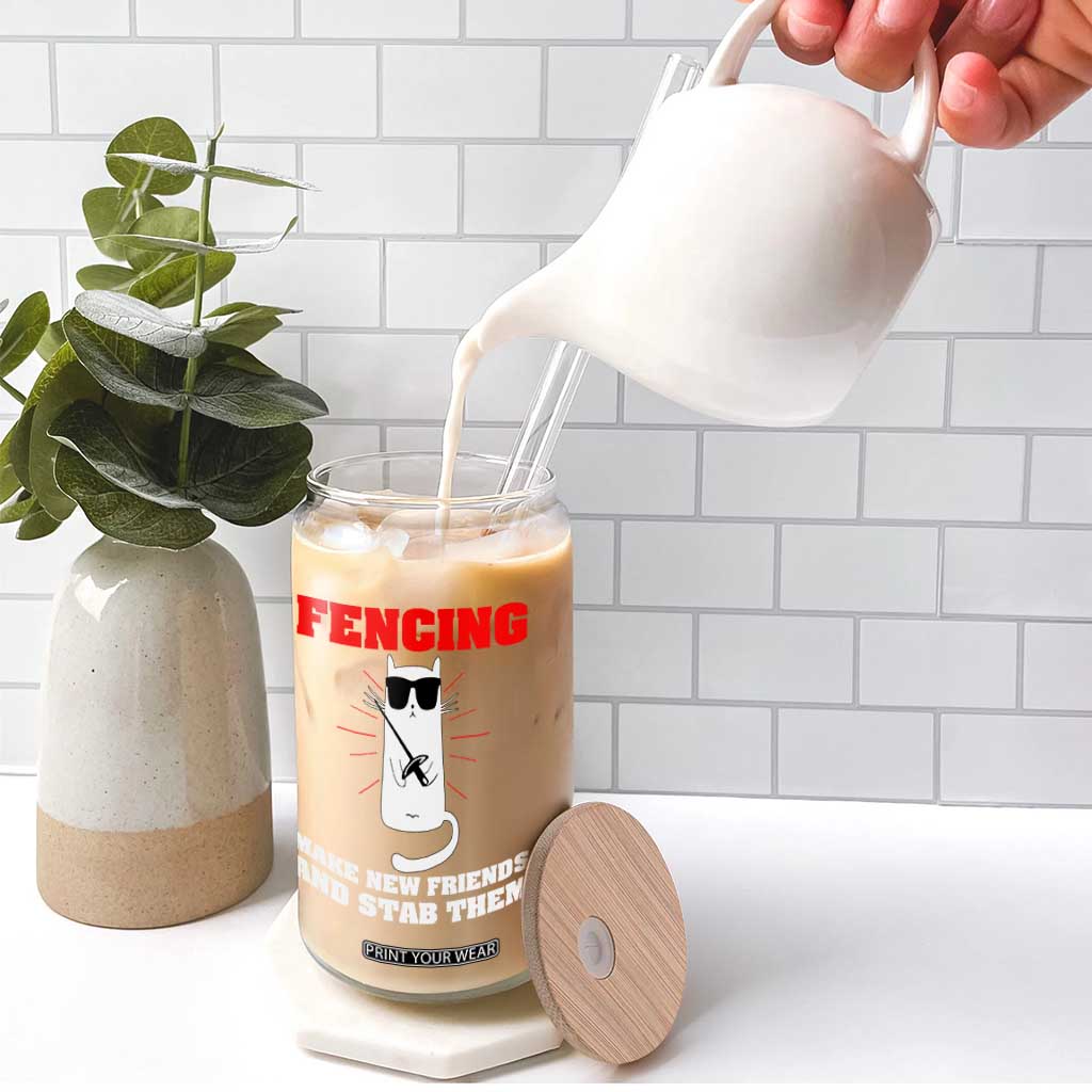 Funny Cat Fencing Glass Can Make Me New Friends And Stab Them TS14 Print Your Wear