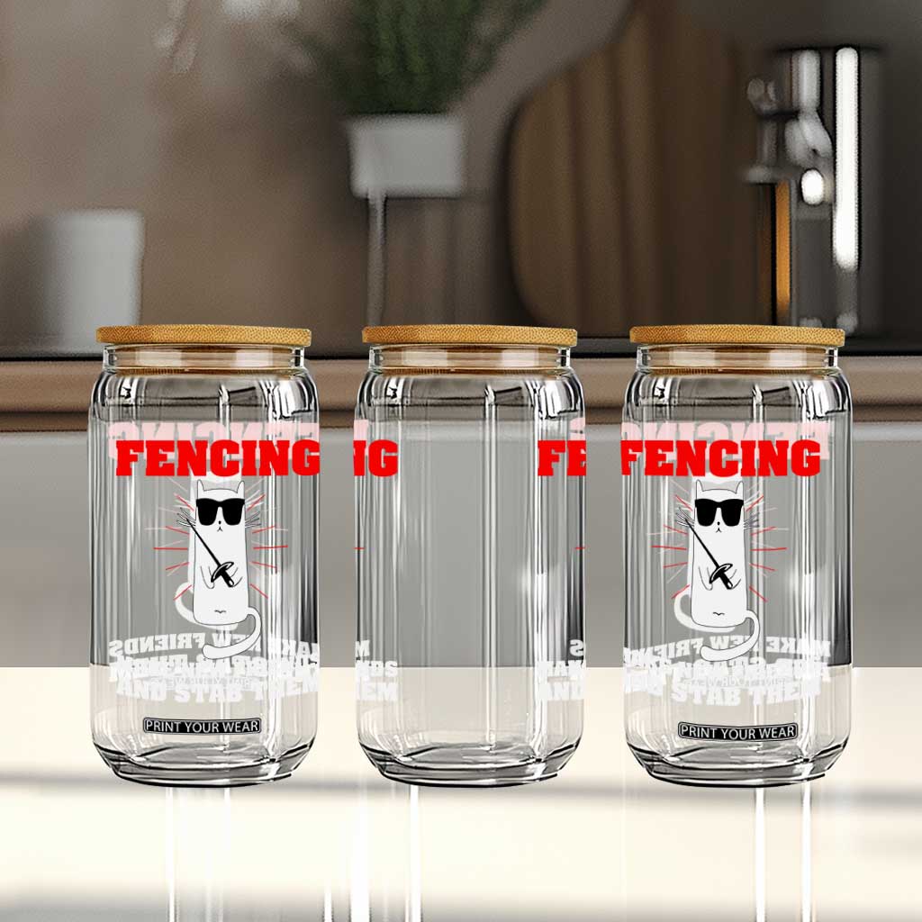 Funny Cat Fencing Glass Can Make Me New Friends And Stab Them TS14 Print Your Wear