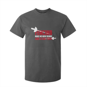 Funny Fencer T Shirt For Kid Fencing Make Me New Friends And Stab Them TS14 Dark Heather Print Your Wear