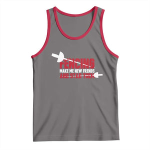 Funny Fencer Tank Top Fencing Make Me New Friends And Stab Them TS14 Deep Heather Red Print Your Wear