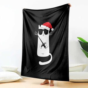 Funny Cat Fencing Christmas Throw Blanket Cute Kitty Lover TS14 Print Your Wear