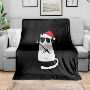 Funny Cat Fencing Christmas Throw Blanket Cute Kitty Lover TS14 Print Your Wear