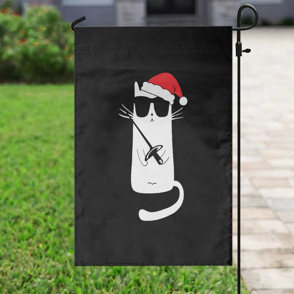Funny Cat Fencing Christmas Garden Flag Cute Kitty Lover TS14 Print Your Wear