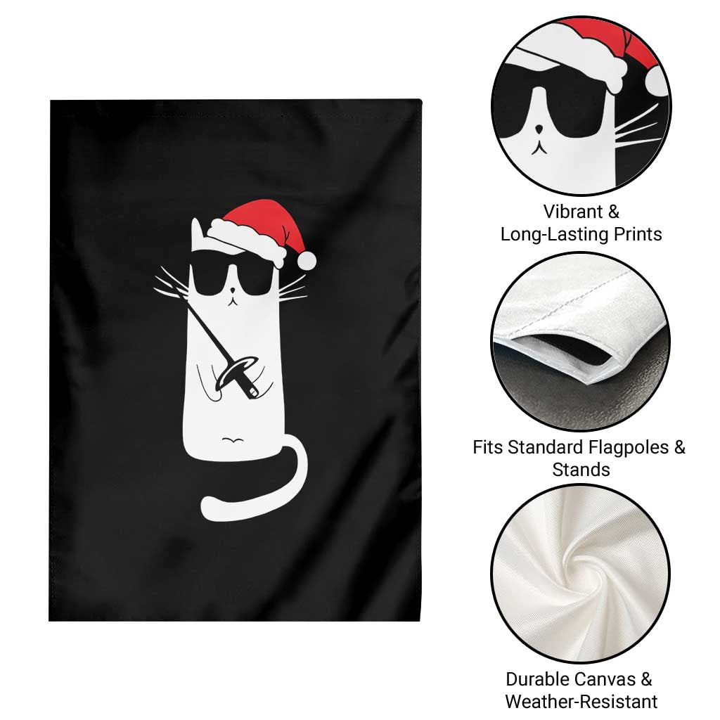 Funny Cat Fencing Christmas Garden Flag Cute Kitty Lover TS14 Print Your Wear