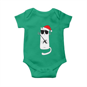 Funny Cat Fencing Christmas Baby Onesie Cute Kitty Lover TS14 Irish Green Print Your Wear