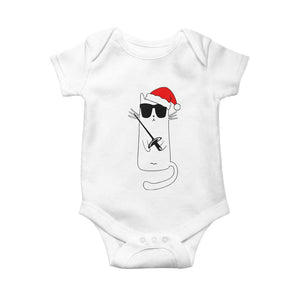 Funny Cat Fencing Christmas Baby Onesie Cute Kitty Lover TS14 White Print Your Wear